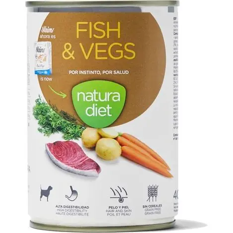 NATURA DIET DOG Poisson et légumes, boîte de 400 g x12 | Prix doux