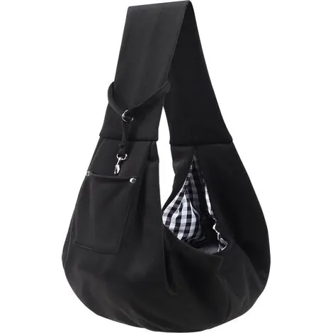 Bon prix - Sac à dos de transport pour chien et chat - Réversible - Poche de rangement - Mains libres - Harnais de sécurité - Pour petits animaux - Noir