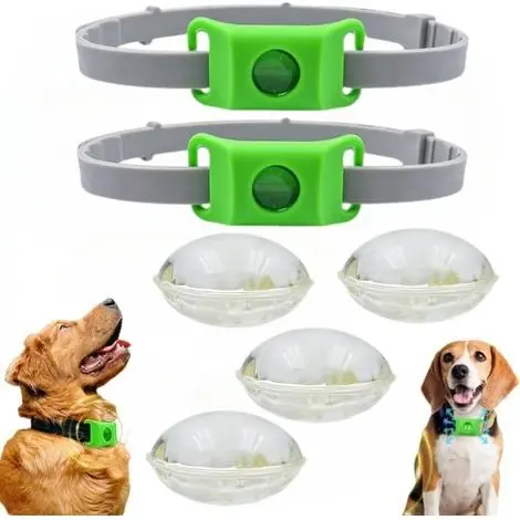 Collier Anti Parasitaire Chien - Pendentif Répulsif Naturel Huiles Essentielles, Médaillon Réglable, Contre Puces et Tiques, Pour Chien et Chat, Protection Durable - Derniers jours