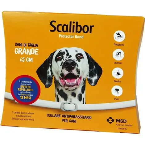 Collier anti-puces et anti-tiques pour chiens, marque Scalibor, en stock -- grand chien italien, 65 cm. - Achetez maintenant