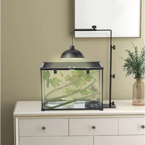 Produit tendance | Support de lampe pour terrarium 40 x 15 x 95 cm en métal noir réglable FloraGrace
