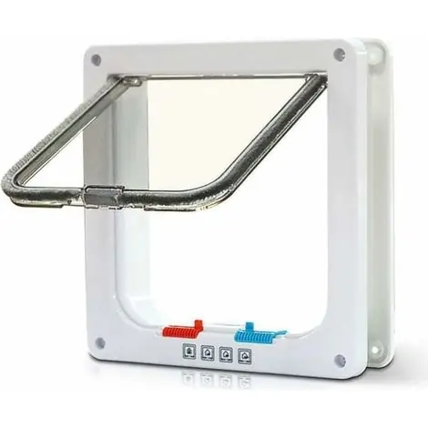 Chatière à 4 Positions Chatière pour Chat avec Tunnel Cache Découpe Chatière Chien Porte de Chat avec Serrure Chatières pour Petit Animaux Cat Mate Verrouillable Facile à Installer | Soldes