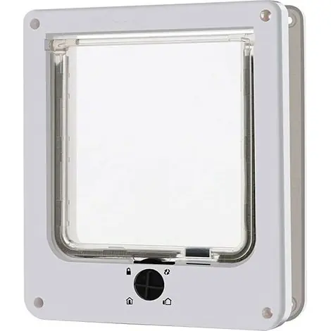 Excellente qualité - Porte pour chat monobloc, porte pour animaux de compagnie étanche avec serrure rotative à 4 voies pour chats, chiot, facile à installer M-19 5 22 cm