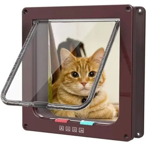 Expédition immédiate | ALLIANDISChatière, chatière, chatière marron, (28,524,55,5 cm), adaptée aux chats, chatons et chiots