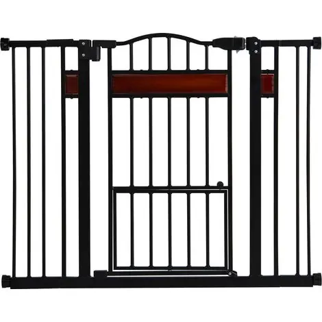 En stock | COSTWAY Barrière pour Animaux de Compagnie Extra Large pour Ouvertures de 76 à 104 cm, Barrière Extensible en Métal H76 cm pour Chien, Noir