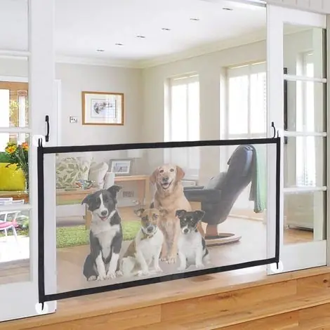 Ecleanfy - Barrière de Sécurité pour Chien Animal Domestique Barrière pour Chien Extensible Portable Barrière Porte en Filet Pliable Porte - Disponible maintenant