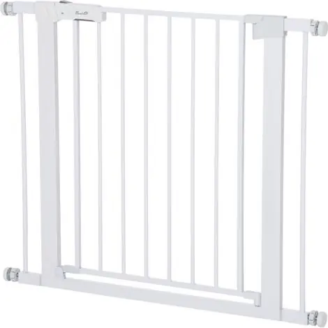 Barrière sécurité bébé réglable 75-96 cm, ouverture 1 main, métal blanc, fermeture auto | Très bien noté