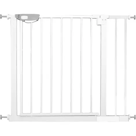 Barrière de Sécurité Extensible 85-94cm Fermeture Auto et Magnétique Sans Perçage Barrière à Pression Pour Bébé et Chiens pour escaliers et porte Hauteur 76cm Métal Blanc - Bon prix