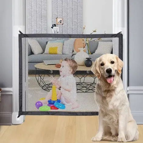Porte Magique pour Chiens,180 x 72 cm Barriere Chien Barriere de Securite Chien,Barrière de Sécurité Filet Chien Portables,Barrière pour Chiens,Barrière de Sécurité Chien - Jusqu'à épuisement des stocks