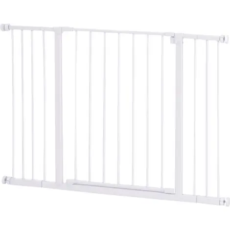 Barrière sécurité réglable 76–82 / 86–97 / 101–107 cm sans perçage métal plastique blanche | Disponible