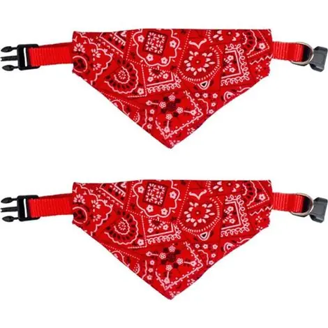 2 serviettes de salive pour chiens, basculement ajustable en style bohémien, adaptées aux animaux de compagnie de taille moyenne (rouge, taille M) - Offre flash
