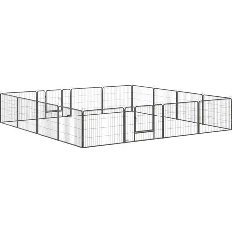 Parc pour chiots, 60 cm de hauteur, 16 compartiments, barrière de sécurité, personnalisable, avec 2 portes, acier | Préféré des clients