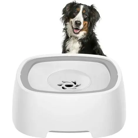 Gamelle anti-éclaboussures pour chien 1,2L – Matériau PP non toxique – Plaque flottante pour accès facile à l‘eau – Antidérapante | Qualité supérieure