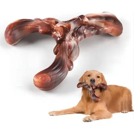 2pcs Jouets à mâcher pour Chiens agressifs, Jouets indestructibles pour Chiens de Taille Moyenne et Grande - Saveur de bœuf Durable (Tricératops) | Incontournable