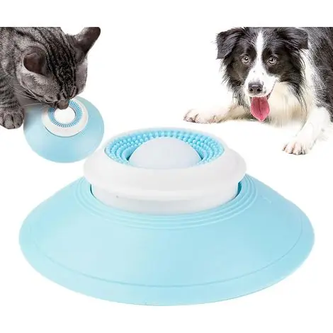 Préféré des clients | Jouet De Léchage Pour Chien Et Chat Jouets À Lécher Pour Chiens Et Chats, Bol Antidérapant Avec Balle Rotative, Jouet D‘Enrichissement Animalier Pour Repas Lents Et Digestion Saine