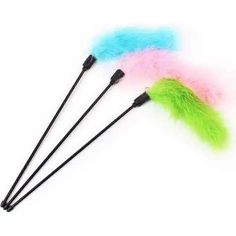 Satisfait ou remboursé | Bâton à Plumes avec Clochette pour Chat - Jouet Interactif Agitateur à Fils