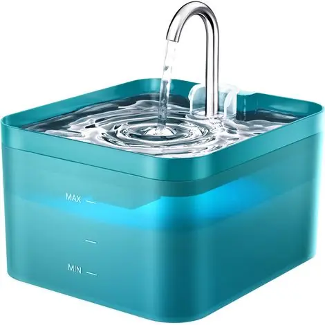 Soldes - Fontaine à chat Fontaine à eau pour chat de 2,2 L avec LED et filtre à charbon actif, silencieuse et facile à nettoyer