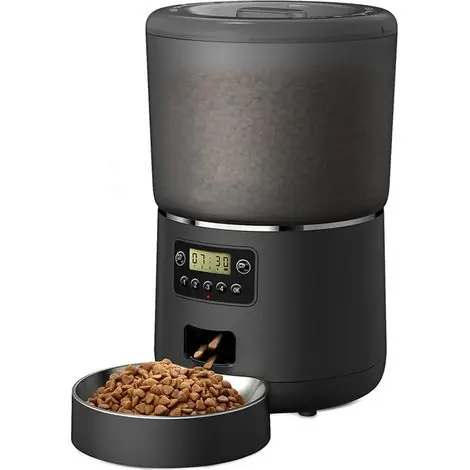 TONCHEAN Distributeur de croquettes pour chat,Distributeur de Croquettes pour Chats et Chiens, Distributeur Automatique Nourriture, avec Bol en Acier Inoxydable, 1 à 4 Repas, 4L, Distributeur croquet - Livraison express