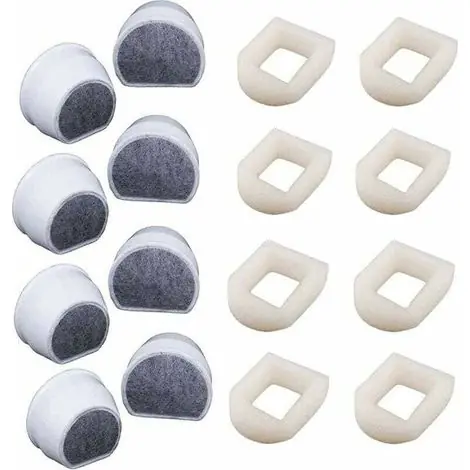 Bien noté | Filtres à eau pour fontaines Drinkwell – Lot de 16 préfiltres en mousse et filtres au charbon actif – Eau pure pour chats et chiens