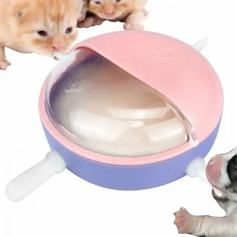 Commandez en ligne | Tétine en silicone de 180 ml pour chatons avec 4 sucettes et bols à lait automatiques