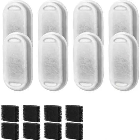Achetez en ligne | 8 Pack Filtres de Remplacement pour Fontaine à Eau Chat Animal avec Filtrage Multicouche