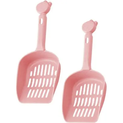 Quantité limitée | CCYKXA Un lot de 2 pelles à litière en plastique robustes et durables pour chats et chiens (roses).