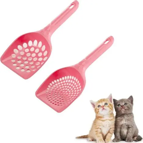 2 Pièce Pelles à Litière pour Chat, Pelles en Plastique pour Chat, Pelle Litiere Chat Plastique, Pelle à Litière Durable, Chat Litter Scoop,Rose,pour Animaux | Très populaire