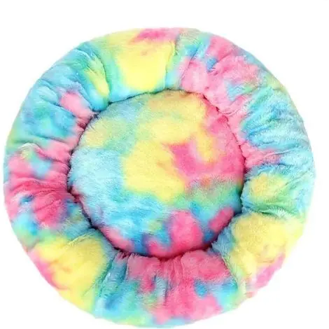 Haute qualité | Lit pour chat, coussin moelleux, moelleux, lavable pour chiens chats (bleu coloré, 40 cm), Ensoleillé