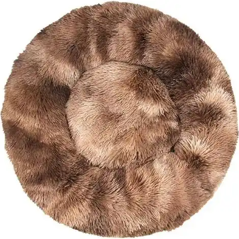 En stock | Coussin de Lit pour Chat Moelleux Doux Lavable pour Chats Chiens (Tie-Dye Marron, 60 cm), Ensoleillé