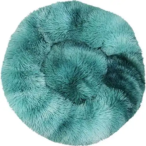 Achat sécurisé | Lit pour chat, coussin moelleux, doux lavable pour chiens chats (tie-dye bleu foncé, 50 cm), Ensoleillé