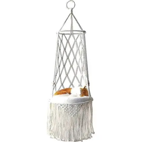 Bien noté - Hamac pour chat fait main, suspendu en coton, pour intérieur, mur, balcon ou fenêtre.