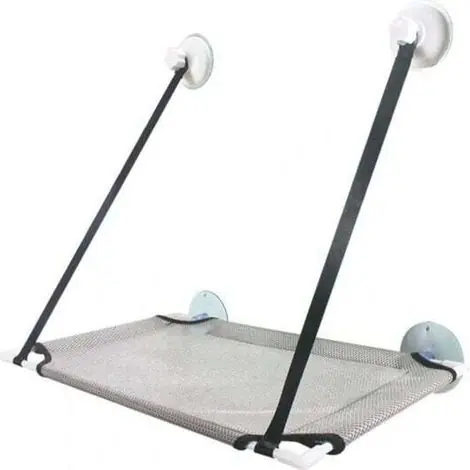 Lit suspendu, siège de fenêtre, chaise, cadre de fenêtre pour chat, couche simple grise - Soldes