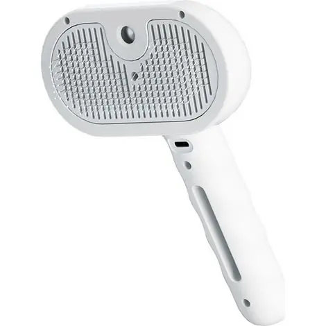 Brosse vapeur pour chats et chiens, brosse d‘épilation avec réservoir d‘eau, blanche | Expédition rapide