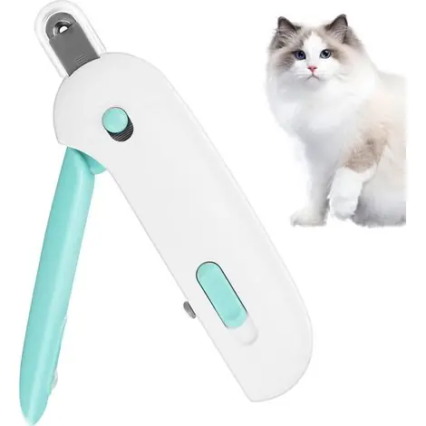 Prêt à expédier - Coupe-ongles 2 en 1 - Ouverture de lame réglable et lime intégrée - Poignée antidérapante pour chats et petits chiens - Lames en acier inoxydable avec verrouillage de sécurité