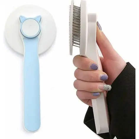 Top des ventes | Brosse pour Chat & Chien - Brosses Autonettoyantes Anti Poils Morts pour Chiens & Chats - Accessoire pour Animaux à Poil Long ou Court - Ne Tire Pas Les Poils pour Un Toilettage Facile - Bleu
