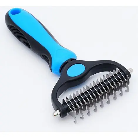 Brosse double – Peigne pour animaux – Brosse pour chats et chiens – Usage universel – Bleu | Achetez en ligne
