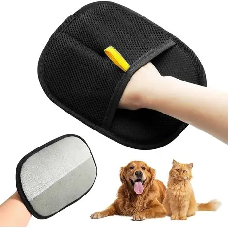 2 Pièces Gant Poil Chat, Double Face Brosse Poils Animaux, Réutilisable Brosse Anti Poils Animaux pour Lavage DémêLage Et Toilettage, Gant Brosse Chat pour Canapé Meubles Tapis Siège Auto - Super offre