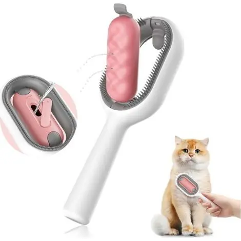 Livraison express - Brosse pour chat avec réservoir d‘eau, peigne pour enlever les poils d‘animaux, brosses lissantes pour chiens, outil de toilettage pour chat, enlève le sous-poil mort et emmêlé (poils longs)