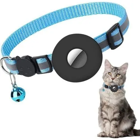 Derniers exemplaires - Collier pour chat pour,collier pour chat réfléchissant avec cloche et boucle de sécurité,étanche,compatible avec Apple Airtag-ARCAN