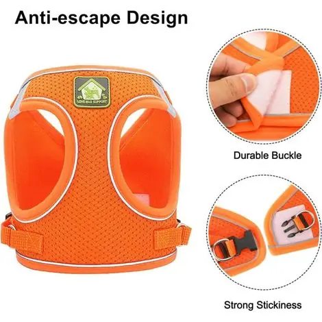 Envoi rapide - Harnais et laisses pour chats, harnais pour chatons, anti-fugue, réfléchissant, réglable, harnais pour chat, gilet respirant, harnais pour petits chiens (M)