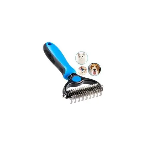 Râteau de toilettage pour chien et chat – Double face 9/17 dents – Poignée antidérapante – Pour poils longs et moyens | Produit phare
