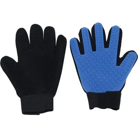 Prix mini - CCYKXA Gants de Toilettage Massage Chien Chat - Nettoyage de Poils d‘animaux en Caoutchouc ，Gant Toilettage Ajustable Animaux de Compagnie Brosse pour (Bleu)1Paire