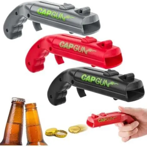 – Ouvre-bouteille pistolet 3 pièces – Décapsuleur à capuchon pour bar – Plastique ABS et métal – Pour fêtes et événements - Économisez maintenant