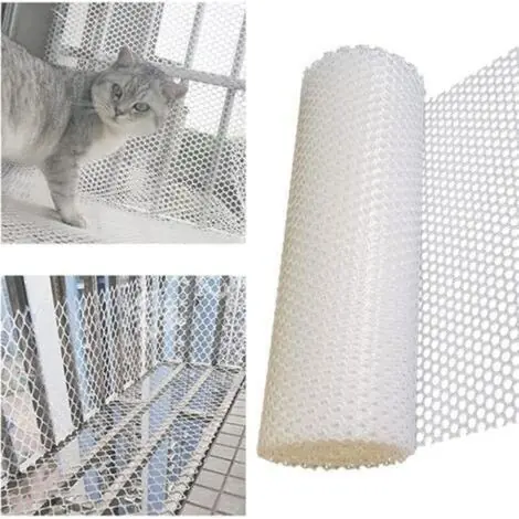 Bonne affaire | BUNTHAUS Filet de Protection pour Chat Grillage Plastique Blanc, Filet de Sécurité Enfant, Filet Chat Balcon sans Percage, Robuste - Indéchirable, Filet Anti-chute pour Balcon D‘escalier