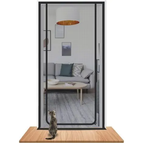 1 Filet pour chat Porte écran Maille renforcée Installation sans outil Salon Chambre Cuisine，90x210cm | Satisfait ou remboursé