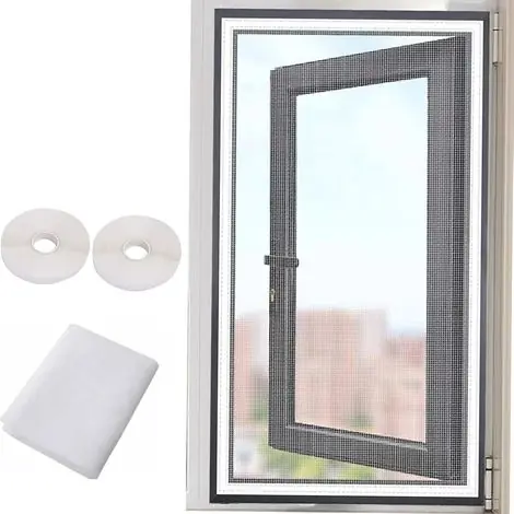 Expédition express - 65x190cm Filet de Protection pour Chat, Moustiquaire Autocollant pour Fenêtres, Maille Ajustable pour Insectes, Maille Transparente pour Chat, Moustiquaire